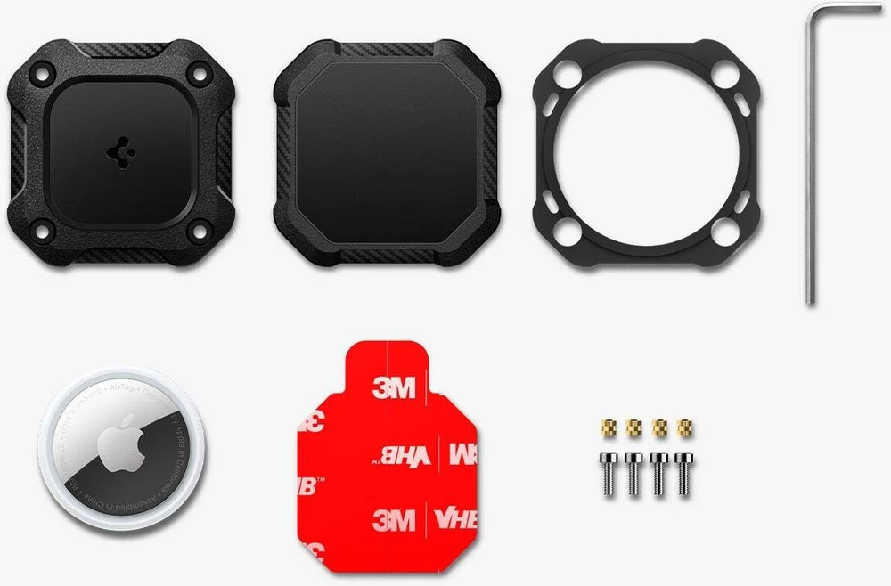 Dėklas Spigen Tough Armor IP 4 vnt. pakuotė, juodas - AirTag