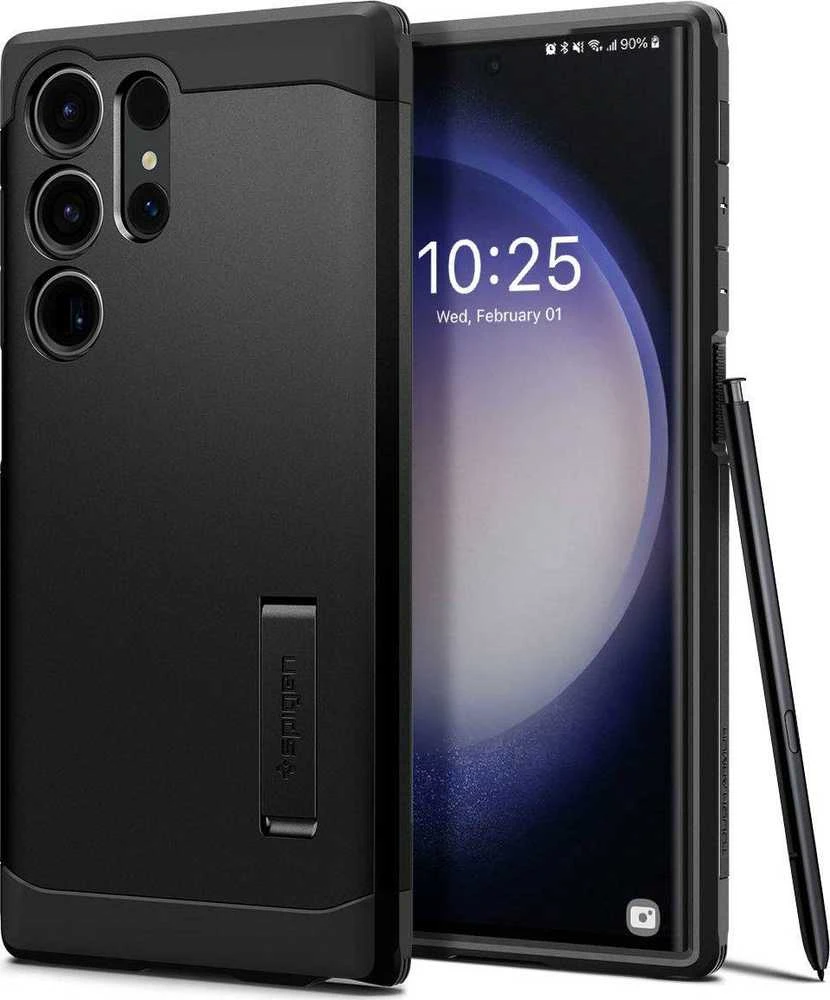 Spigen Tough Armor dėklas skirtas Samsung Galaxy S23 Ultra, spalva - Juoda
