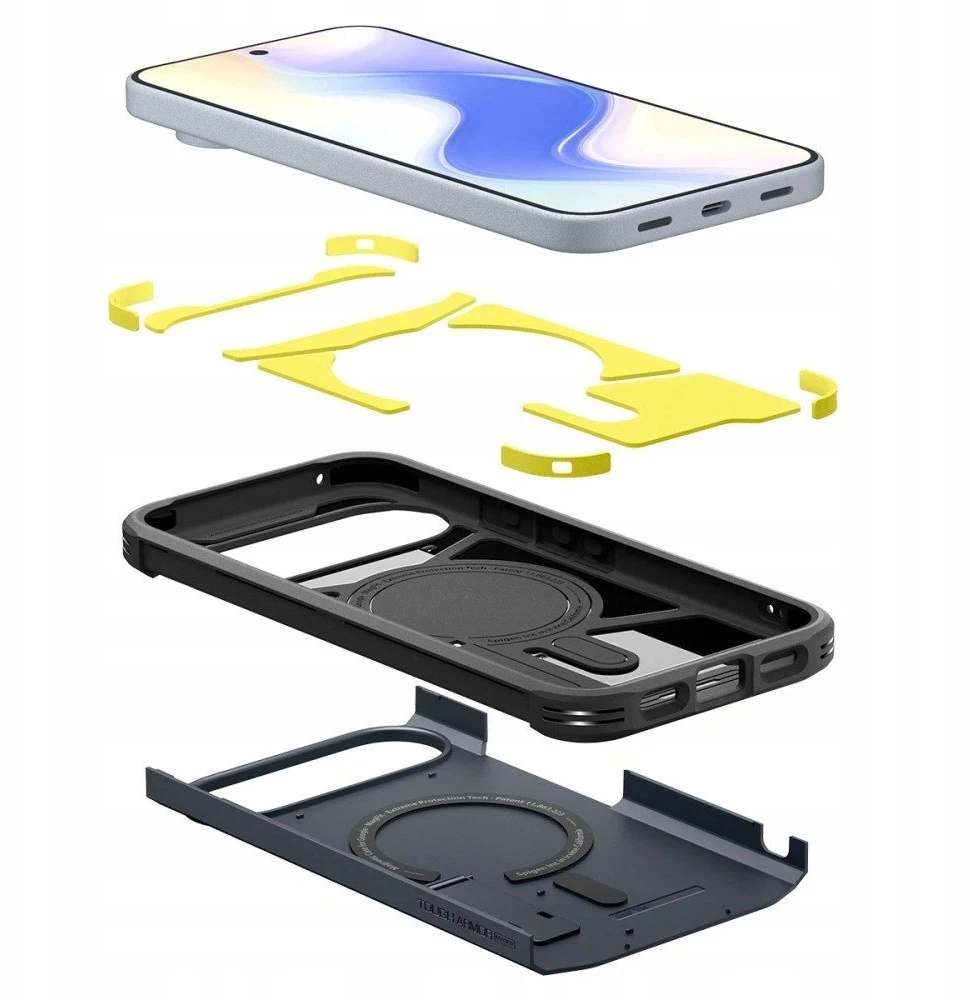 Dėklas Spigen „Tough Armor MagSafe“, metalinis skalūno spalvos – „Google Pixel 10 Pro“ / „Pixel 10“