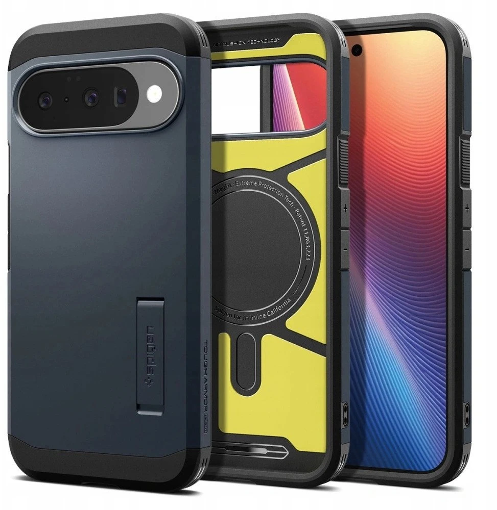 Dėklas Spigen „Tough Armor MagSafe“, metalinis skalūno spalvos – „Google Pixel 10 Pro“ / „Pixel 10“