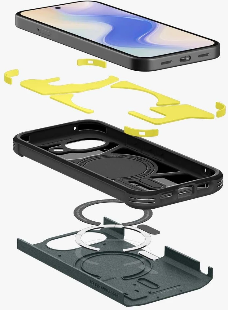 Dėklas Spigen „Tough Armor MagSafe“, „Abyss“ žalias – „Google Pixel 10a“