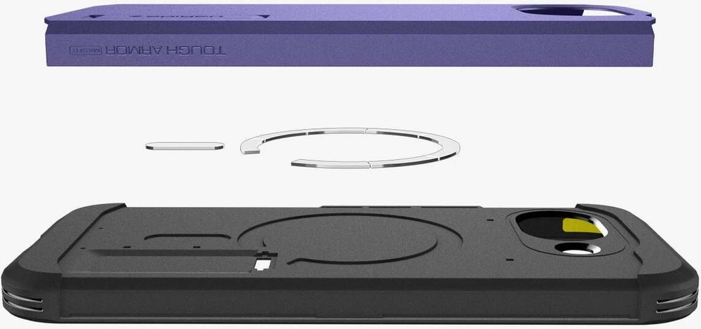 Dėklas Spigen „Tough Armor MagSafe“, pelenų violetinis – „Google Pixel 10a“