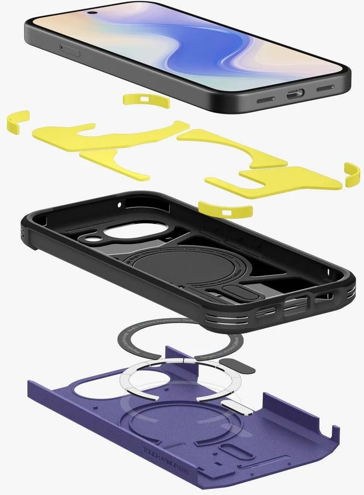 Dėklas Spigen „Tough Armor MagSafe“, pelenų violetinis – „Google Pixel 10a“