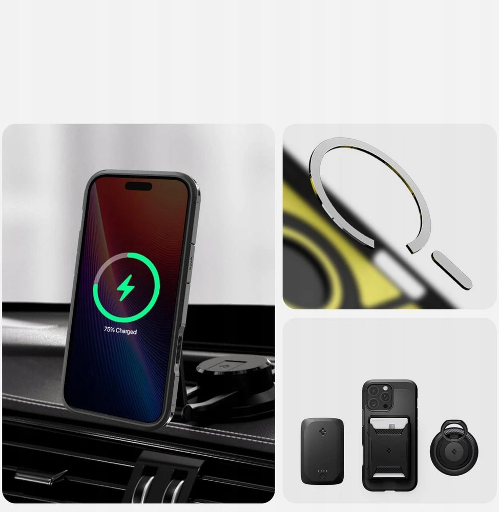 Spigen Tough Armor "T" MagSafe dėklas skirtas Apple iPhone 17 Air – juodos spalvos
