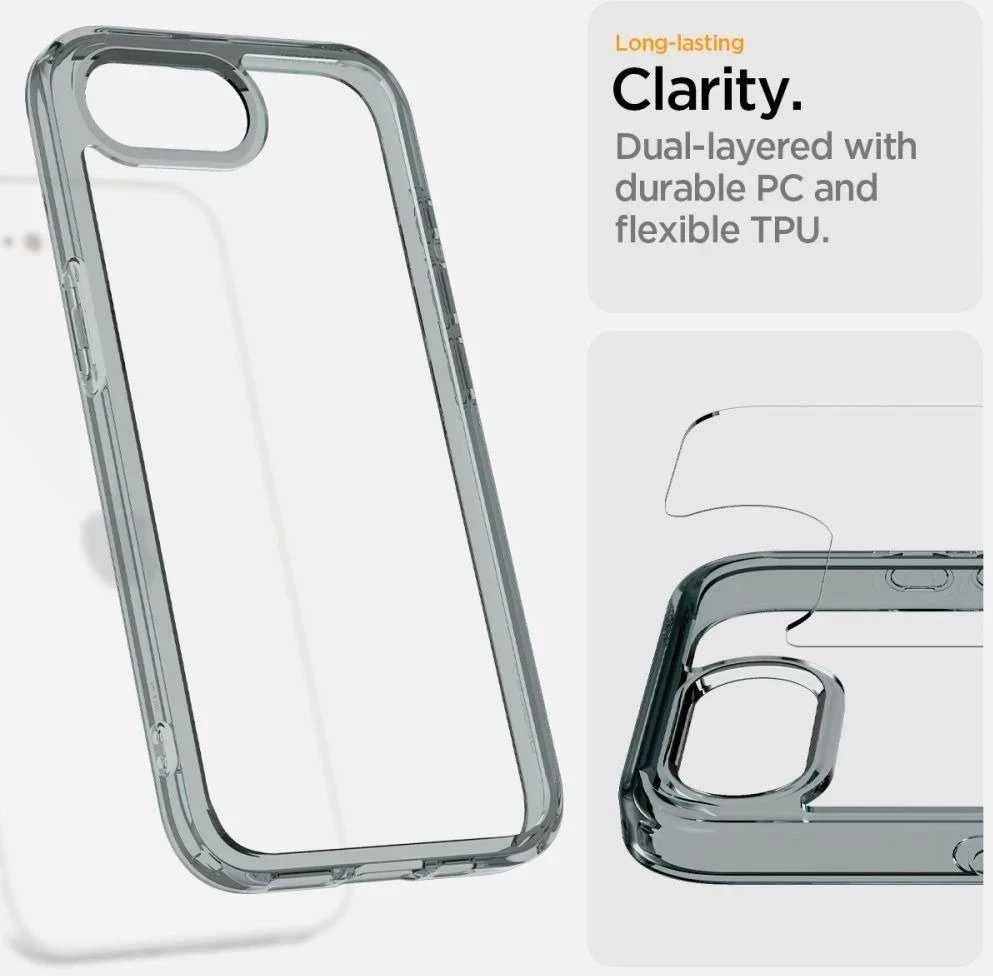 „Spigen Ultra Hybrid“ dėklas, skirtas „iPhone 16e / 17e“ – pilkas