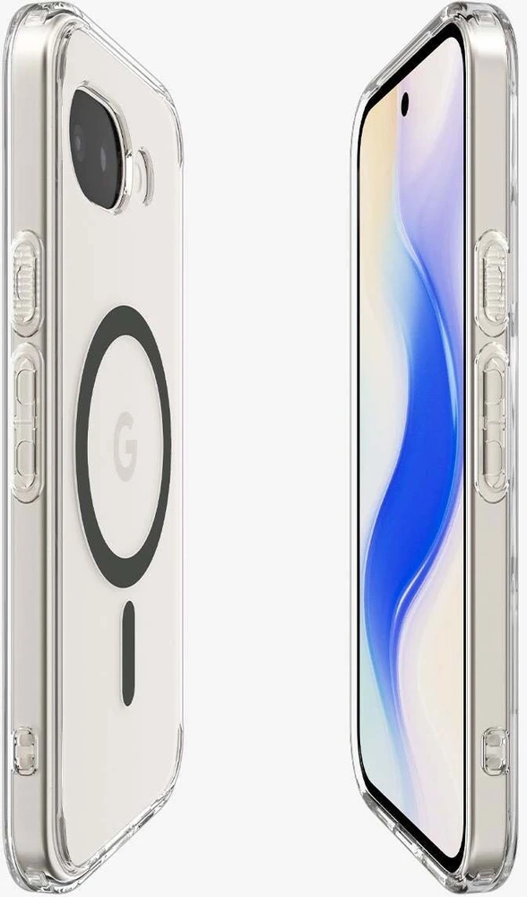 Dėklas Spigen „Ultra Hybrid MagSafe“, skaidraus grafito – „Google Pixel 10a“