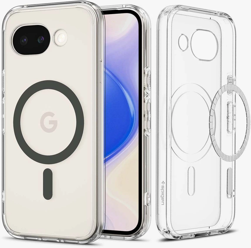 Dėklas Spigen „Ultra Hybrid MagSafe“, skaidraus grafito – „Google Pixel 10a“