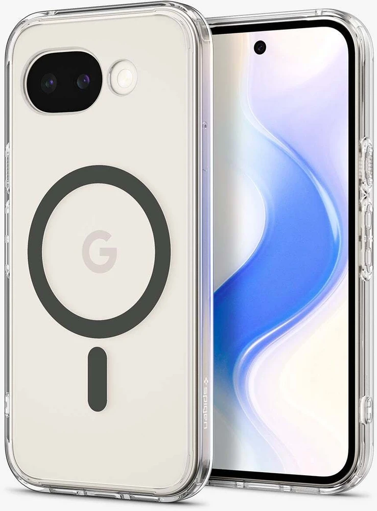 Dėklas Spigen „Ultra Hybrid MagSafe“, skaidraus grafito – „Google Pixel 10a“