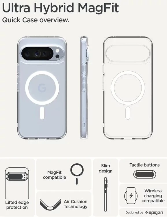 Dėklas SPIGEN ULTRA HYBRID MAG MAGSAFE GOOGLE PIXEL 10 PRO XL CLEAR/Baltas