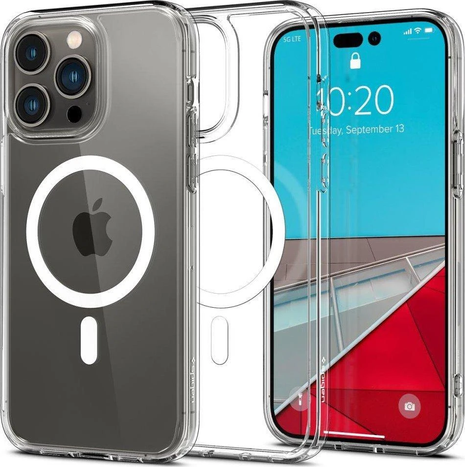 Spigen Ultra Hybrid (MagFit) dėklas skirtas Apple iPhone 14 Pro Max, spalva - Balta