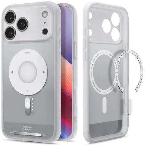„Spigen Ultra Hybrid MagSafe“, klasikinis sidabrinis dėklas – „iPhone 17 Pro Max“.