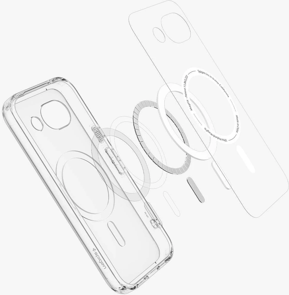 Dėklas Spigen Ultra Hybrid MagSafe, clear baltas - Google Pixel 10a