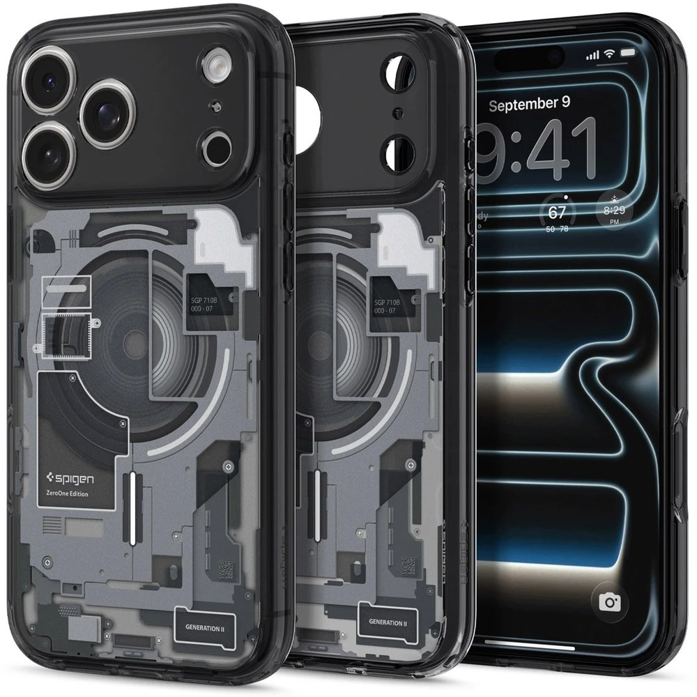 Dėklas Spigen Ultra Hybrid MagSafe iPhone 17 Pro / 18 Pro ZERO ONE juodos spalvos