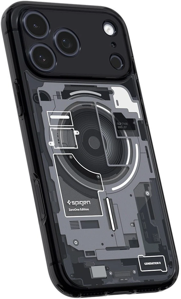 Dėklas Spigen Ultra Hybrid MagSafe iPhone 17 Pro / 18 Pro ZERO ONE juodos spalvos