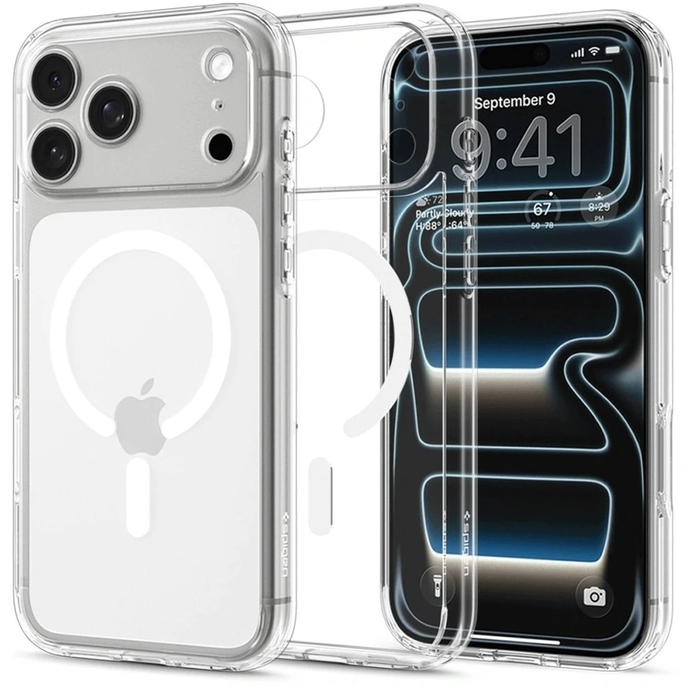 Spigen Ultra Hybrid MagSafe dėklas iPhone 18 Pro Max / 17 Pro Max - permatomas ir baltas