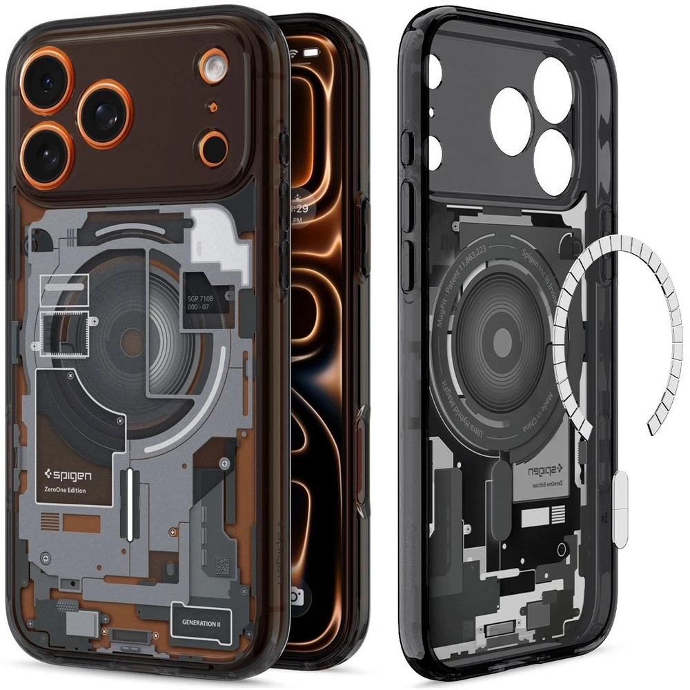 Dėklas Spigen Ultra Hybrid MagSafe iPhone 17 Pro / 18 Pro ZERO ONE juodos spalvos