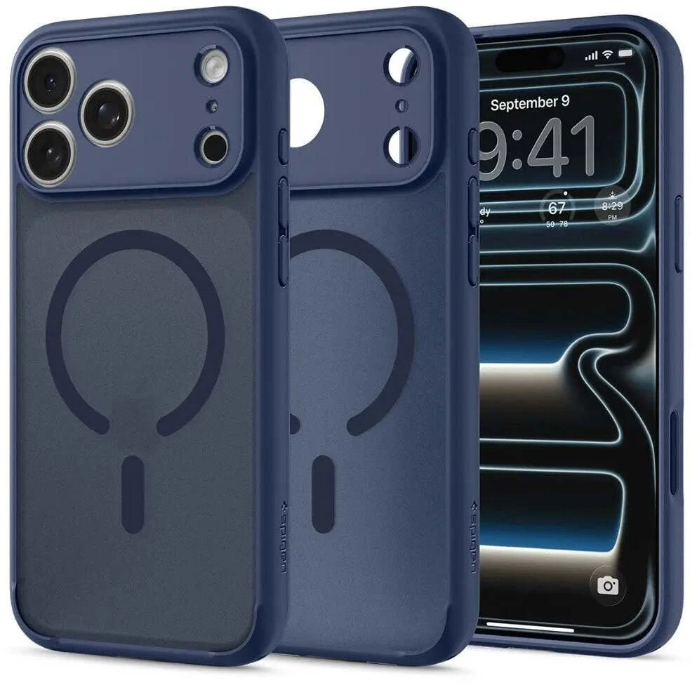 Dėklas Spigen Ultra Hybrid MagSafe iPhone 17 Pro Max / 18 Pro Max matinis tamsiai mėlynas