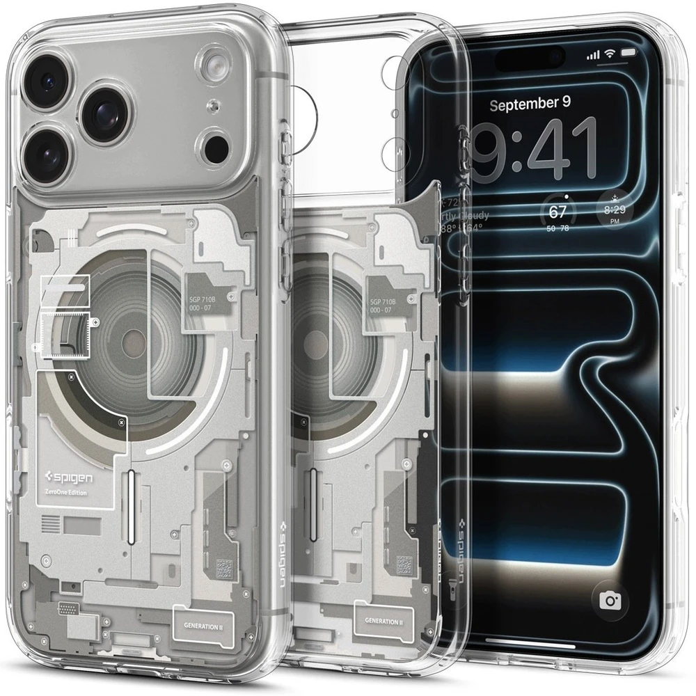 Dėklas Spigen Ultra Hybrid MagSafe iPhone 17 Pro / 18 Pro ZERO ONE NATŪRALUS TITANAS