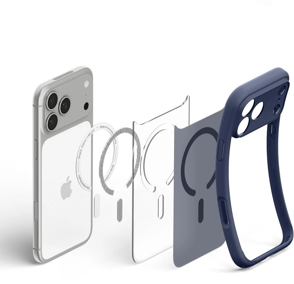 Dėklas Spigen Ultra Hybrid MagSafe iPhone 17 Pro Max / 18 Pro Max matinis tamsiai mėlynas