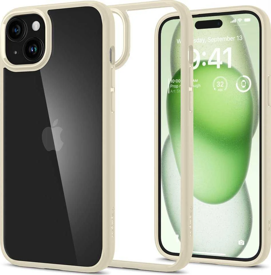 Spigen Ultra Hybrid dėklas skirtas Apple iPhone 15 Plus, spalva - Mute Beige
