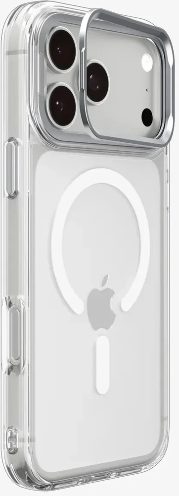 Dėklas Spigen Ultra Hybrid OPTIK S MagSafe iPhone 17 Pro Max / 18 Pro Max SKAIDRUS/SIDABRINIS
