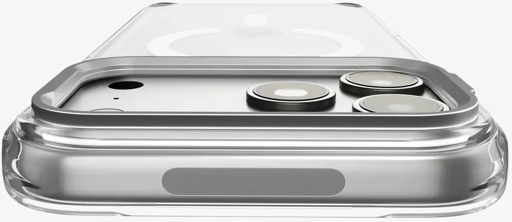 Dėklas Spigen Ultra Hybrid OPTIK S MagSafe iPhone 17 Pro Max / 18 Pro Max SKAIDRUS/SIDABRINIS