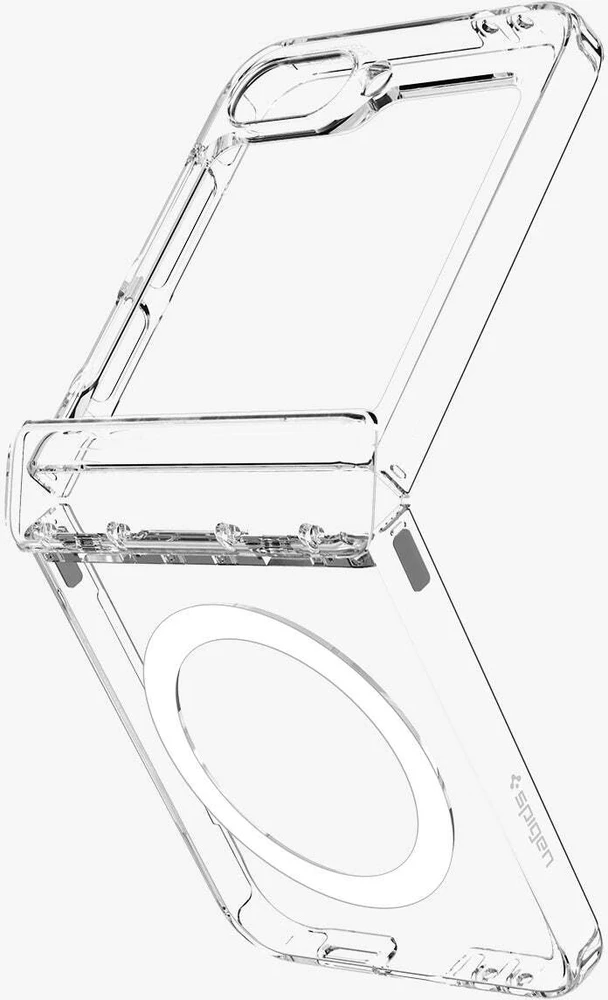 Dėklas Spigen Ultra Hybrid Pro MagSafe, skaidrus baltas - Samsung Galaxy Z Flip7 FE/Flip 6