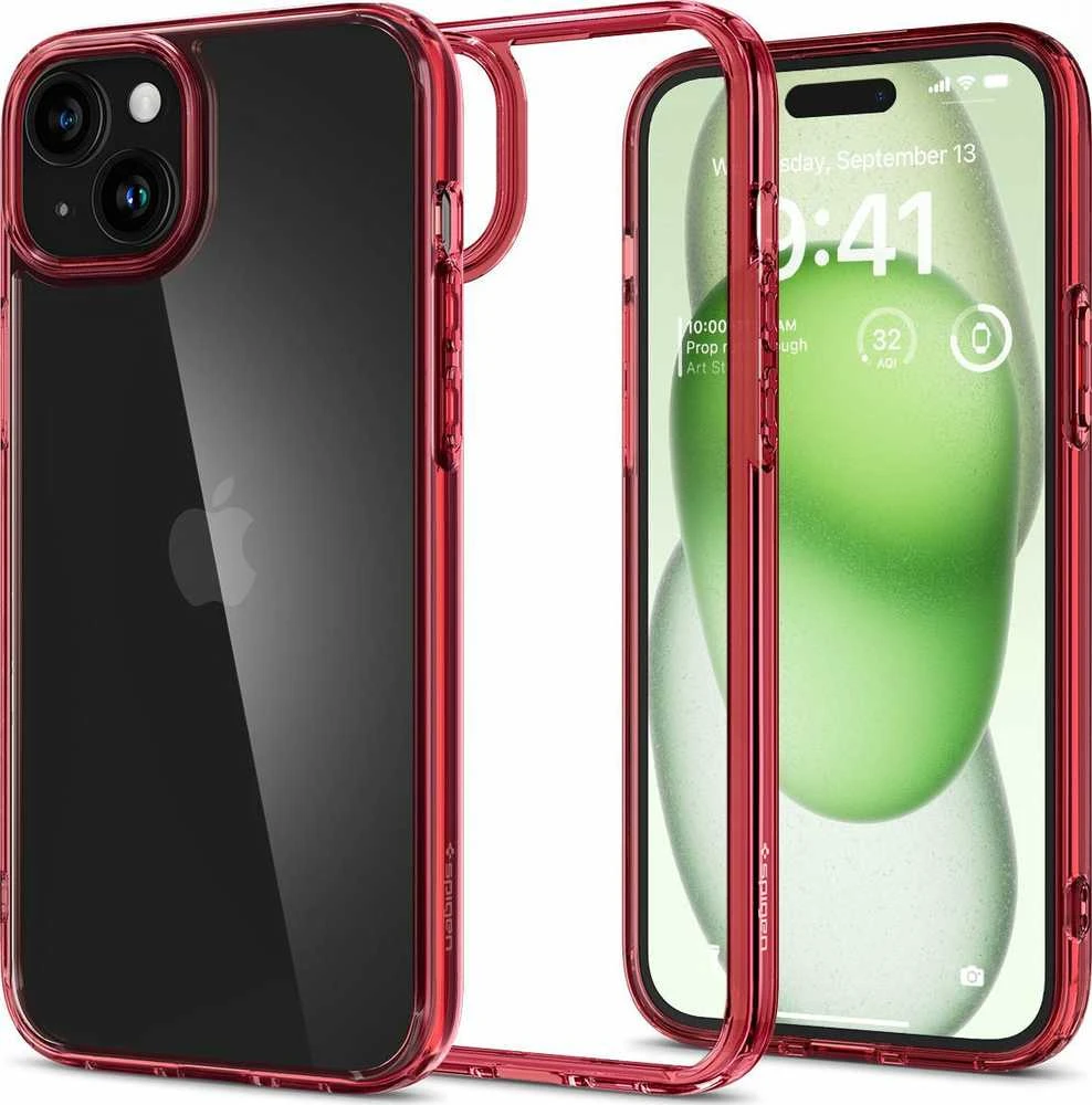 Spigen Ultra Hybrid dėklas skirtas Apple iPhone 15 Plus, spalva - Red Crystal