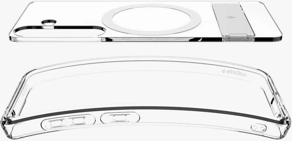 Dėklas Spigen Ultra Hybrid S MagSafe, skaidriai baltas - Samsung Galaxy S25