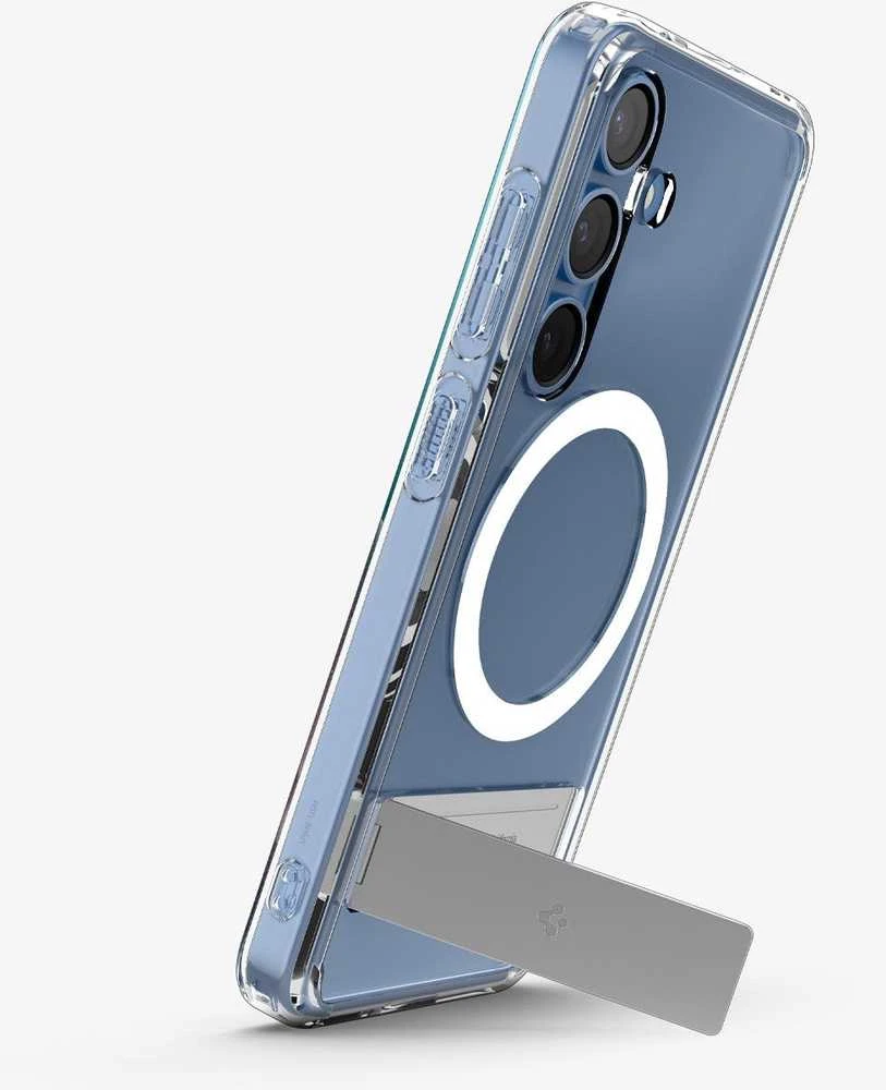 Dėklas Spigen Ultra Hybrid S MagSafe, skaidriai baltas - Samsung Galaxy S25
