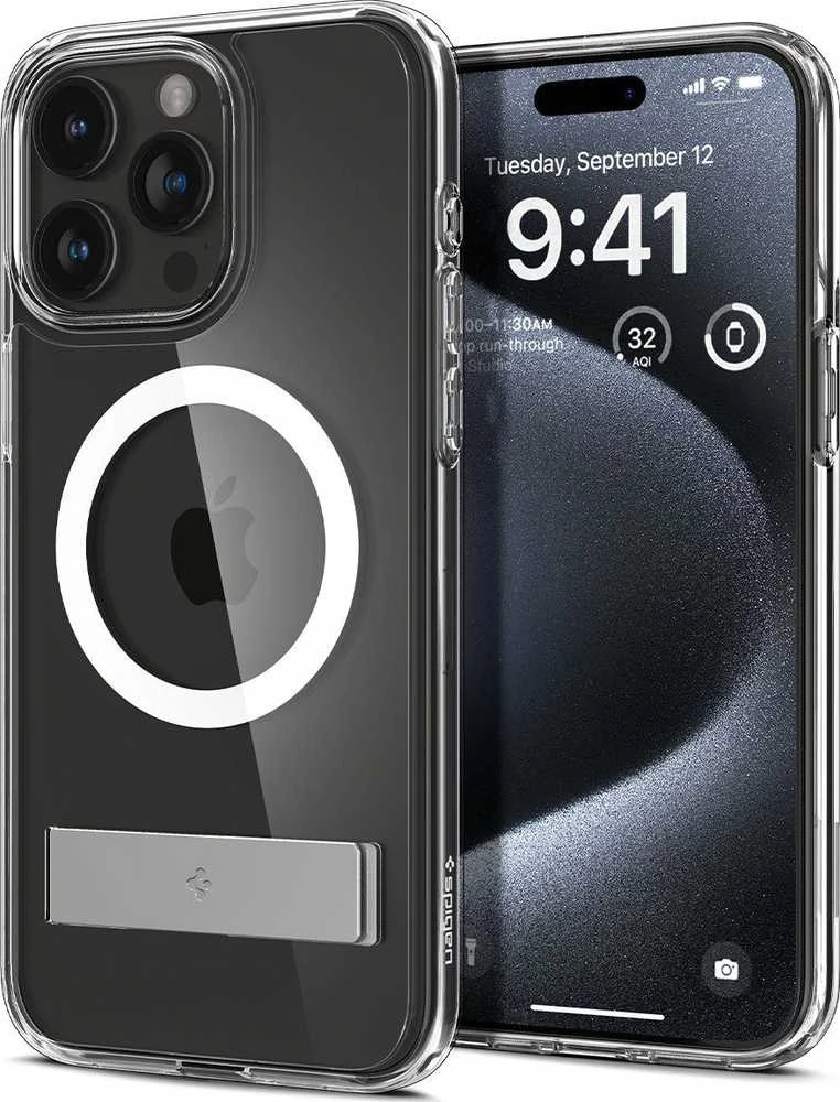 Spigen Ultra Hybrid S (MagFit) dėklas skirtas Apple iPhone 15 Pro, spalva - Crystal Clear