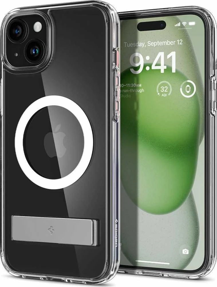 Spigen Ultra Hybrid S (MagFit) dėklas skirtas Apple iPhone 15 Plus, spalva - Crystal Clear