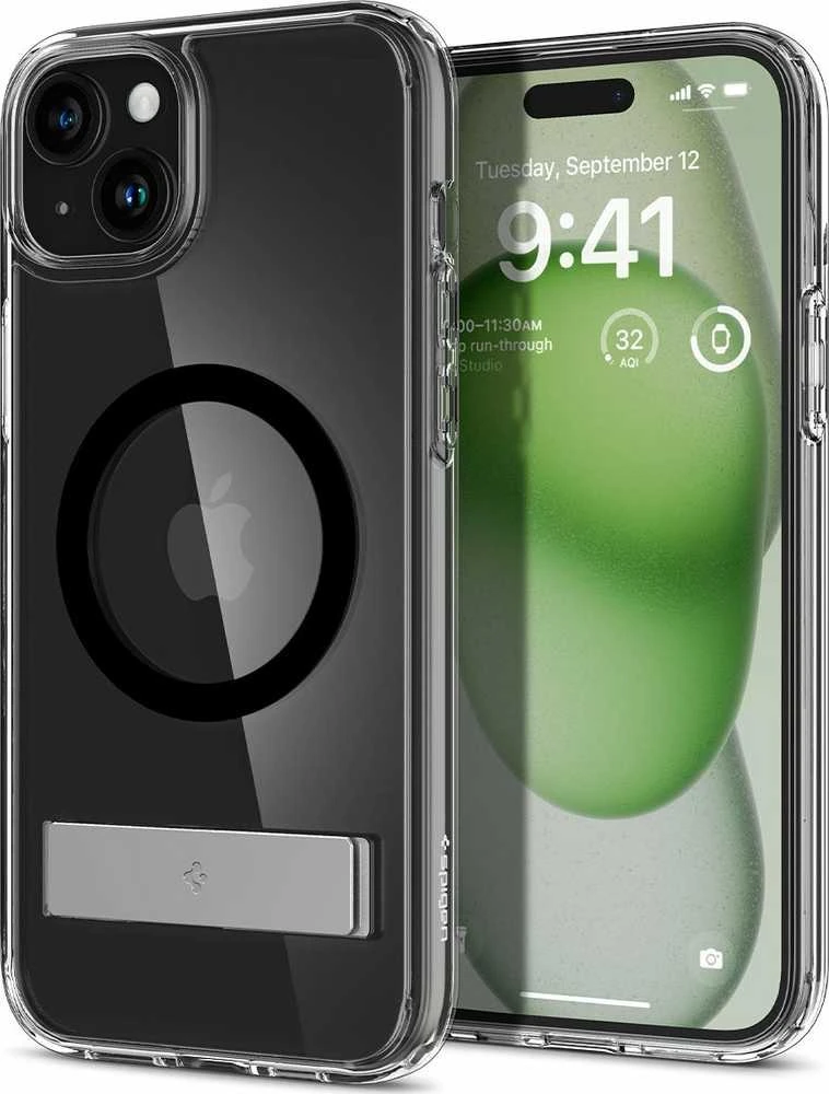 Spigen Ultra Hybrid S (MagFit) dėklas skirtas Apple iPhone 15 Plus, spalva - Juoda