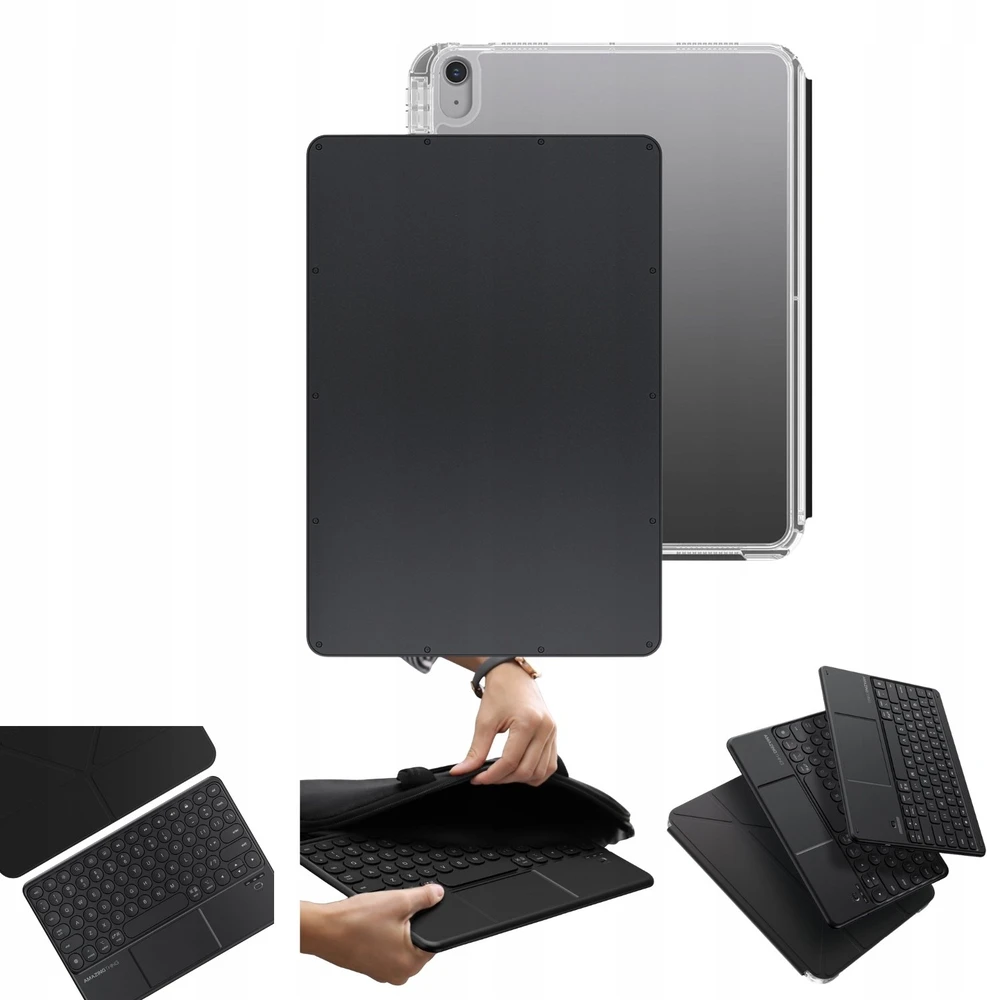 „AmazingThing Minimal Case Keylite Combo“ klaviatūros dėklas, skirtas „iPad 11“ (2022/2025) - Juodas