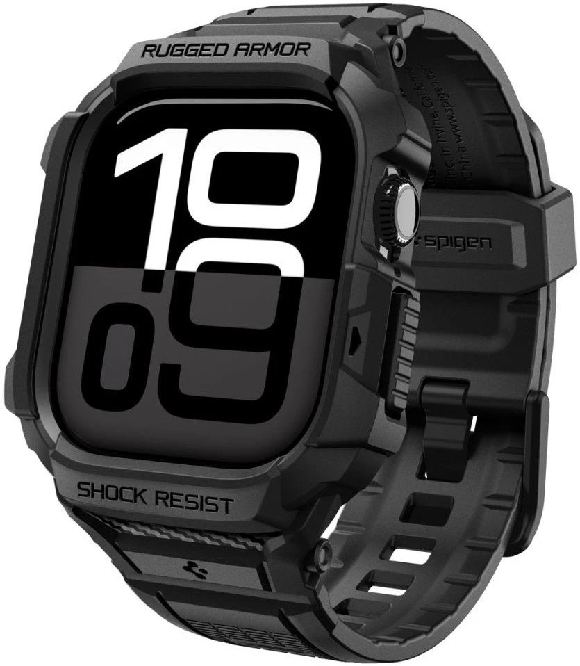 „Spigen Rugged Armor Pro 2“, matinis juodas - Apple Watch 11 42mm