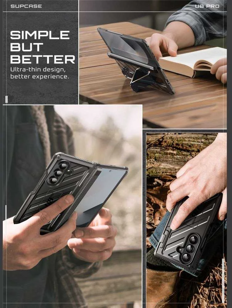 Supcase Unicorn Beetle Pro dėklas skirtas Samsung Galaxy Z Fold 7 – juodos spalvos