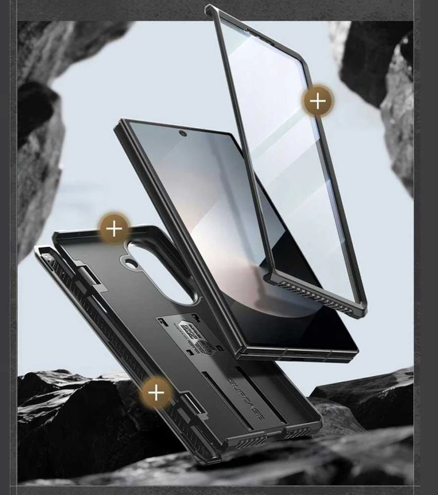 Supcase Unicorn Beetle Pro dėklas skirtas Samsung Galaxy Z Fold 7 – juodos spalvos