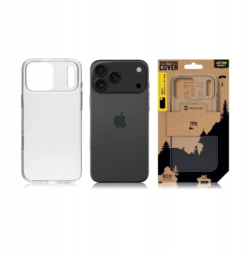 Tactical TPU dėklas skirtas Apple iPhone 17 Pro Max skaidrus