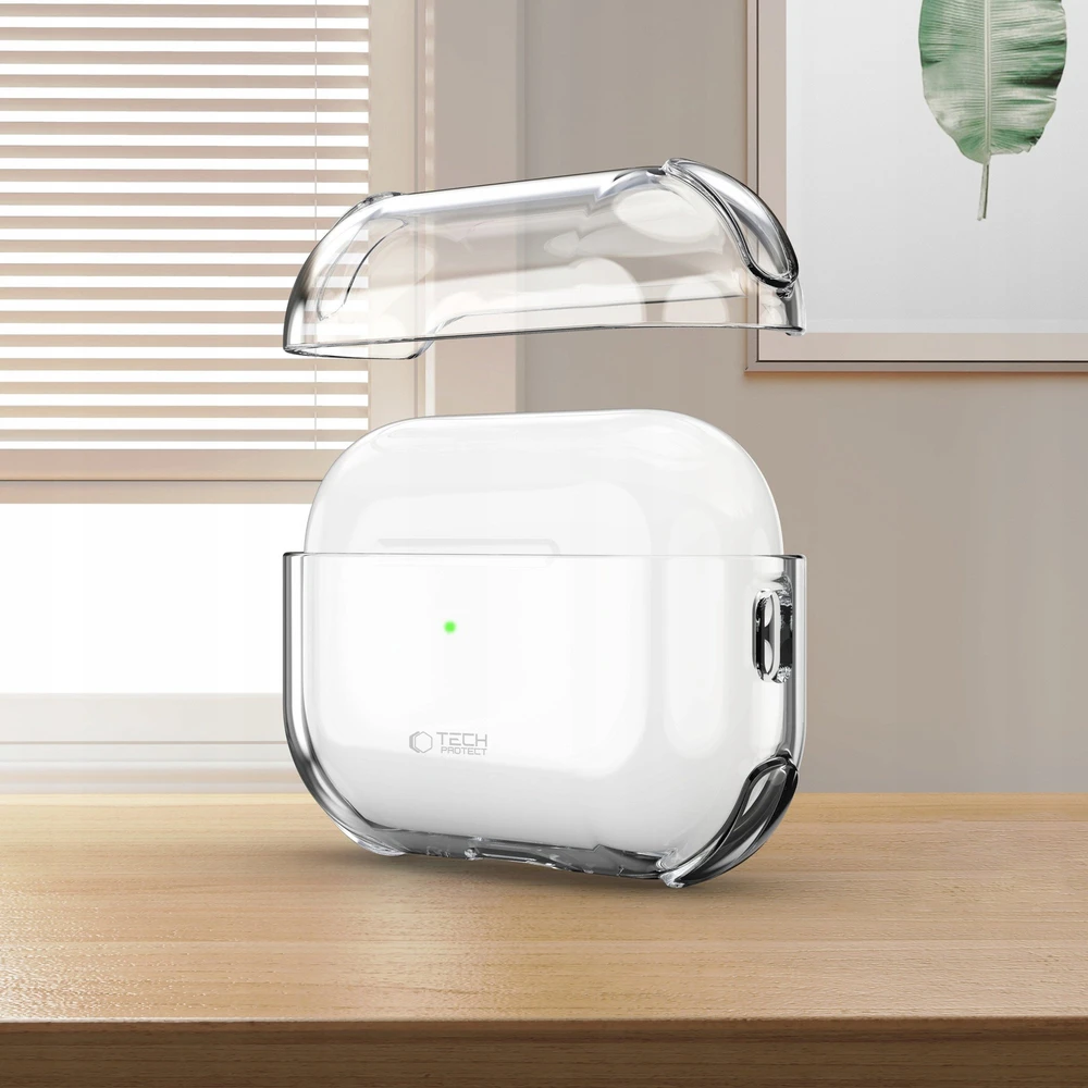 „Tech-Protect“ atšokantis dėklas, skirtas „AirPods Pro 3“ ausinėms – skaidrus