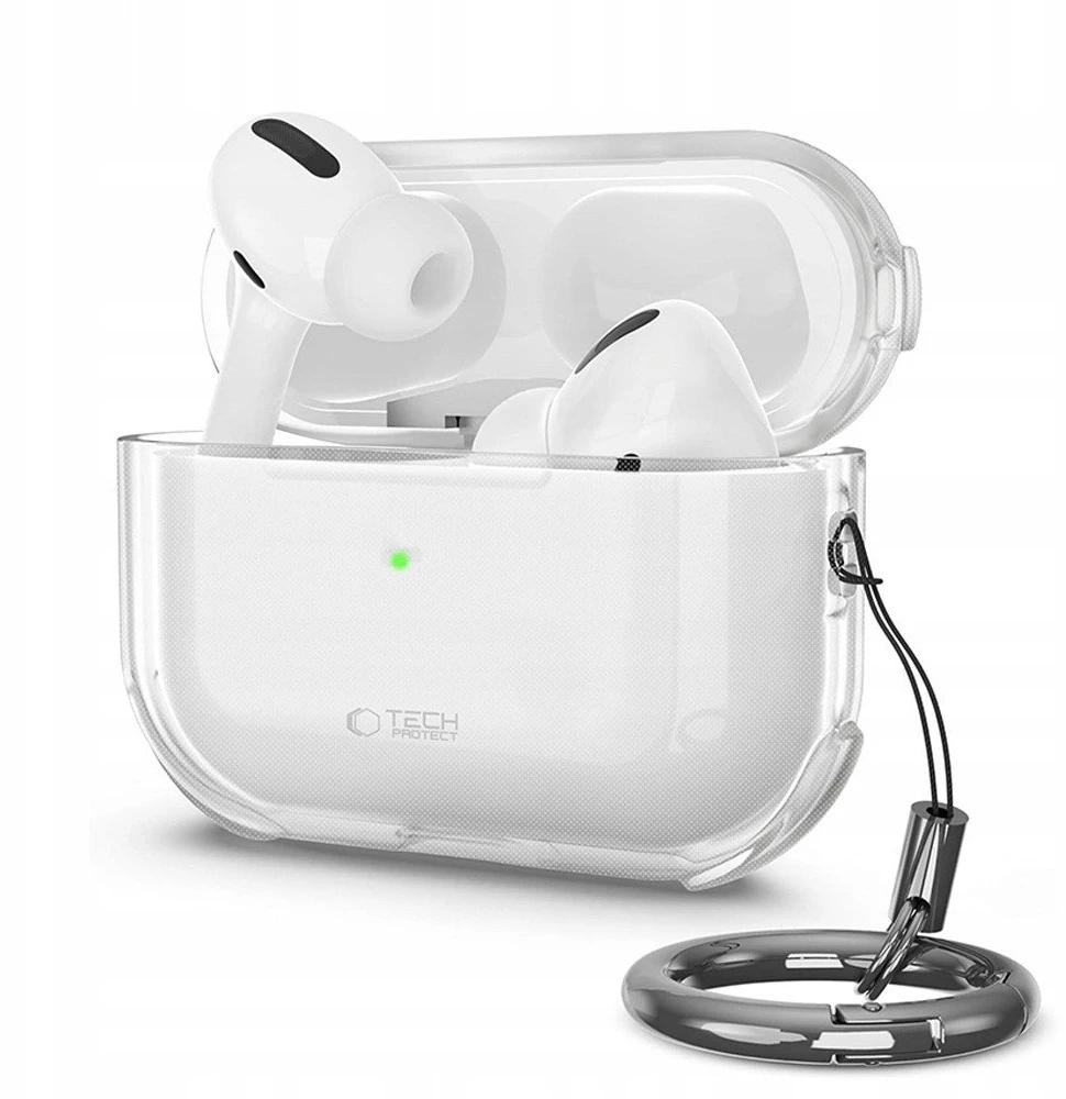 „Tech-Protect“ atšokantis dėklas, skirtas „AirPods Pro 3“ ausinėms – skaidrus