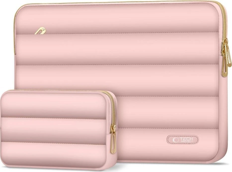 Nešiojamo kompiuterio dėklas 13″ – 14″ Tech-Protect Puffy Dusty Rose