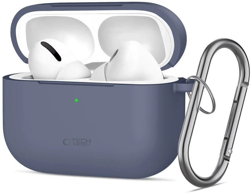 „Tech-Protect“ silikoninis dėklas su kabliuku, skirtas „AirPods Pro“ ausinėms - Mėlyna
