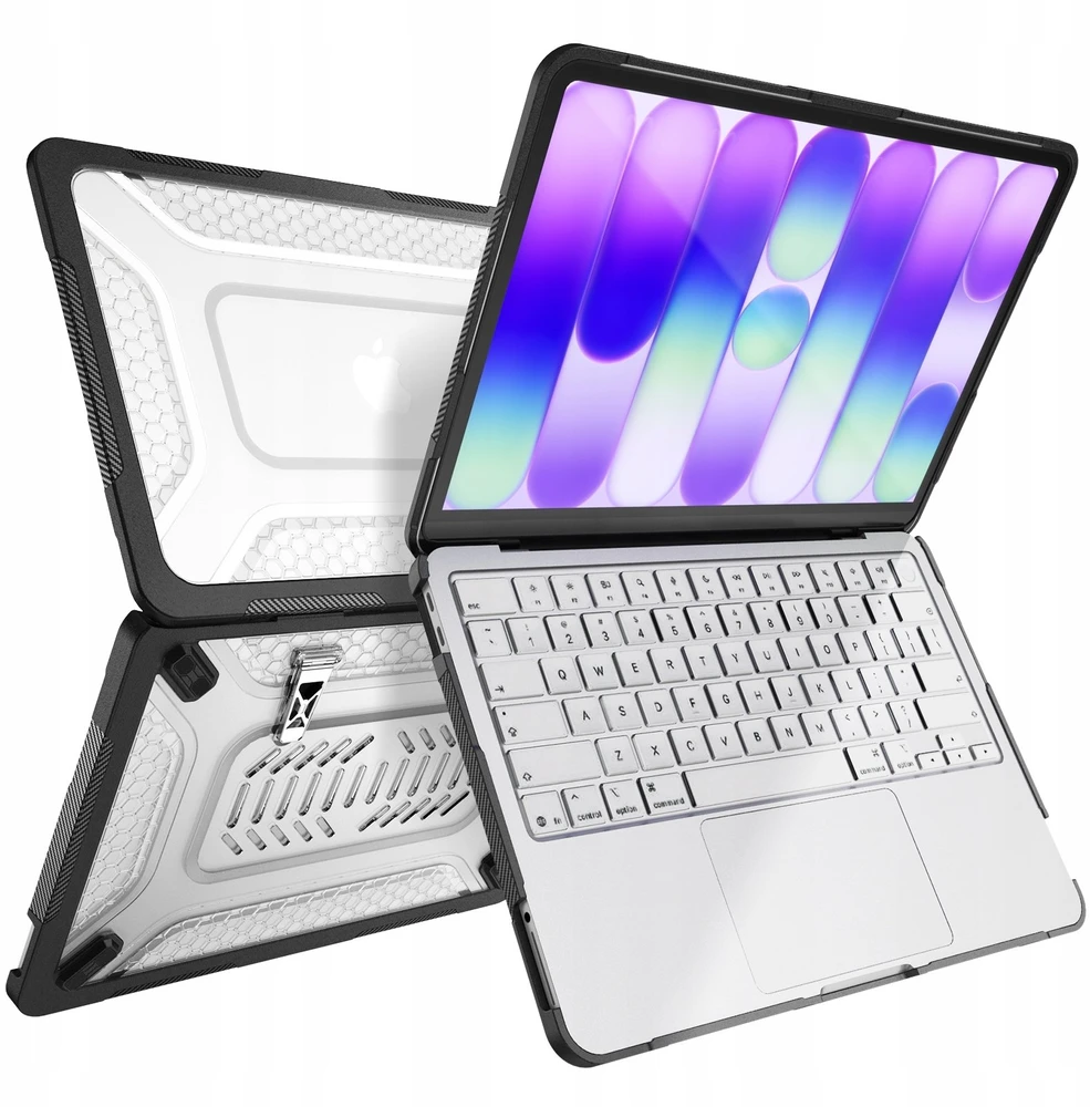 Tech-Protect Kevlar Pro MacBook NEO 13 2026 matinės juodos spalvos/skaidrus