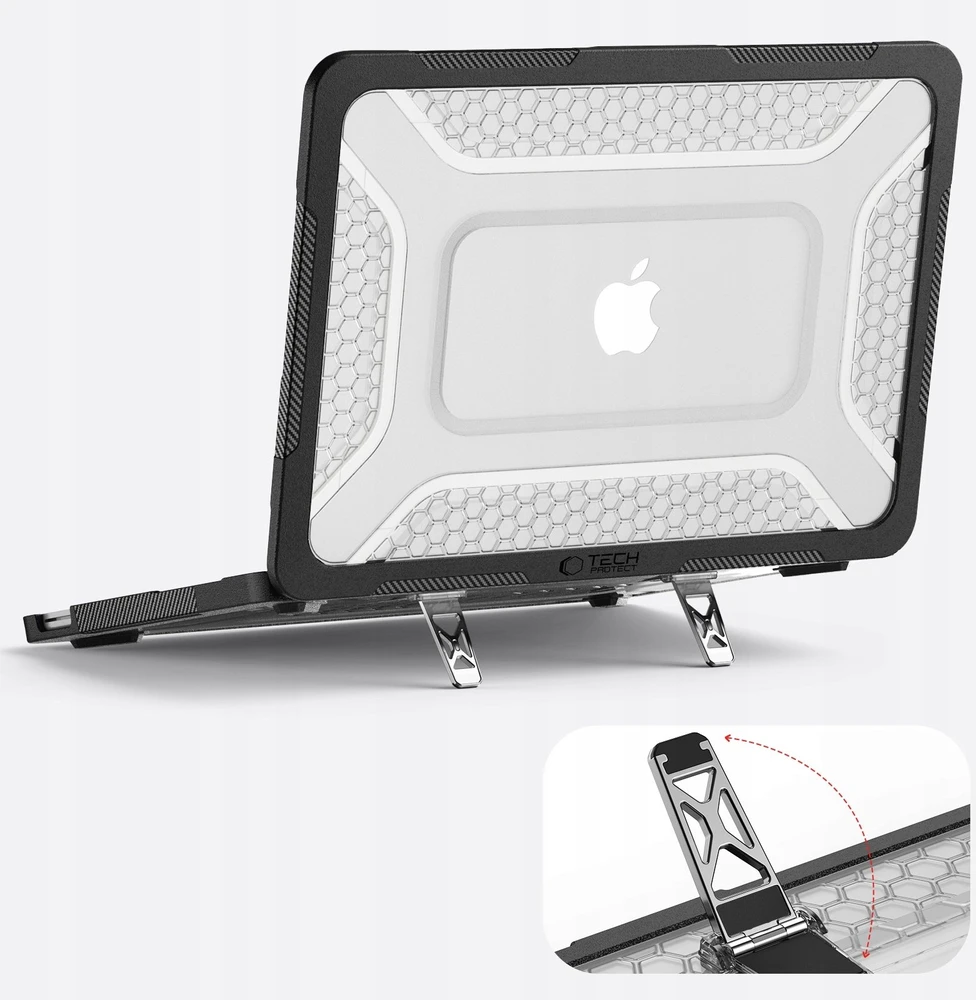 Tech-Protect Kevlar Pro MacBook NEO 13 2026 matinės juodos spalvos/skaidrus