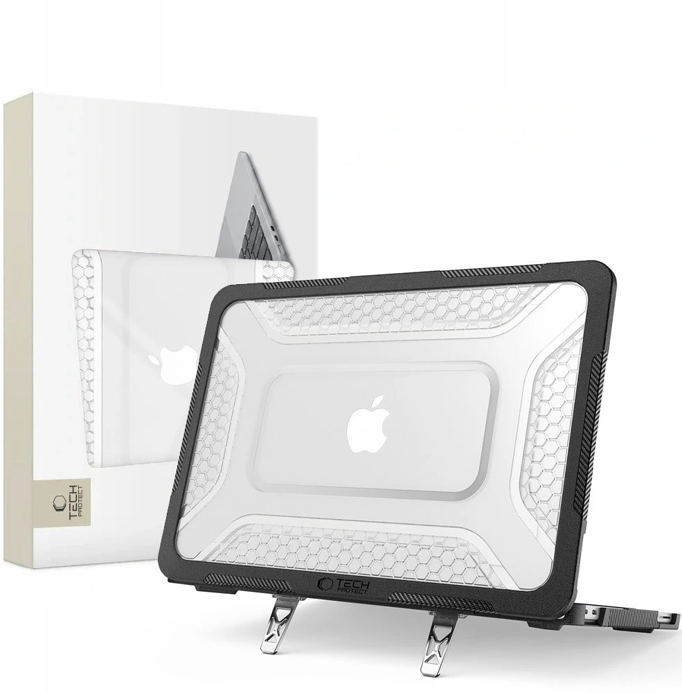 Tech-Protect Kevlar Pro MacBook NEO 13 2026 matinės juodos spalvos/skaidrus