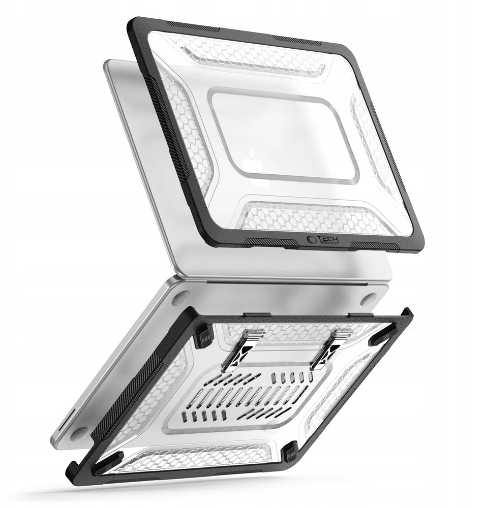 Tech-Protect Kevlar Pro MacBook NEO 13 2026 matinės juodos spalvos/skaidrus