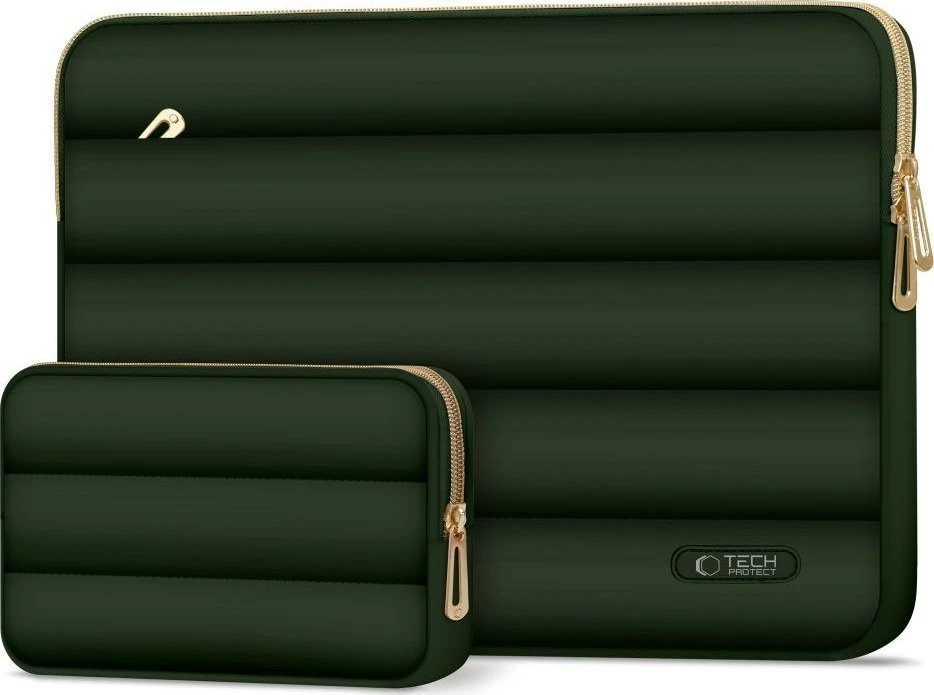 Nešiojamo kompiuterio dėklas 15″ – 16″ Tech-Protect Puffy Army Žalias