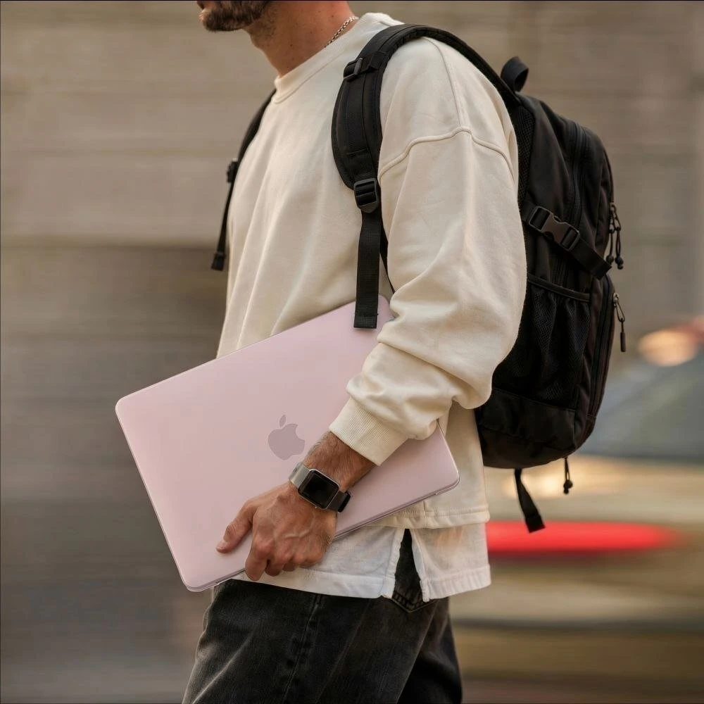 „Tech-Protect SoftShell“ dėklas Apple MacBook NEO 13" 2026, matinis, rausvas
