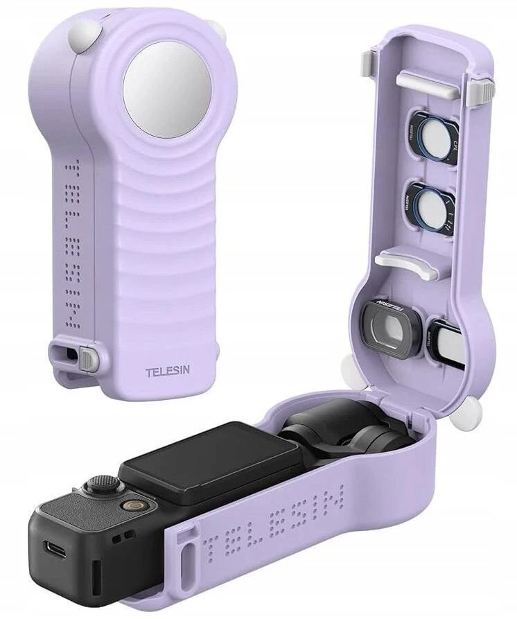 Telesin Dėklas Standus apsauginis dėklas korpusas futliaras PC + dirželis / / skirtas Dji Osmo Pocket 4 / S6-fms-29pu-tdj / violetinė (SB11905)