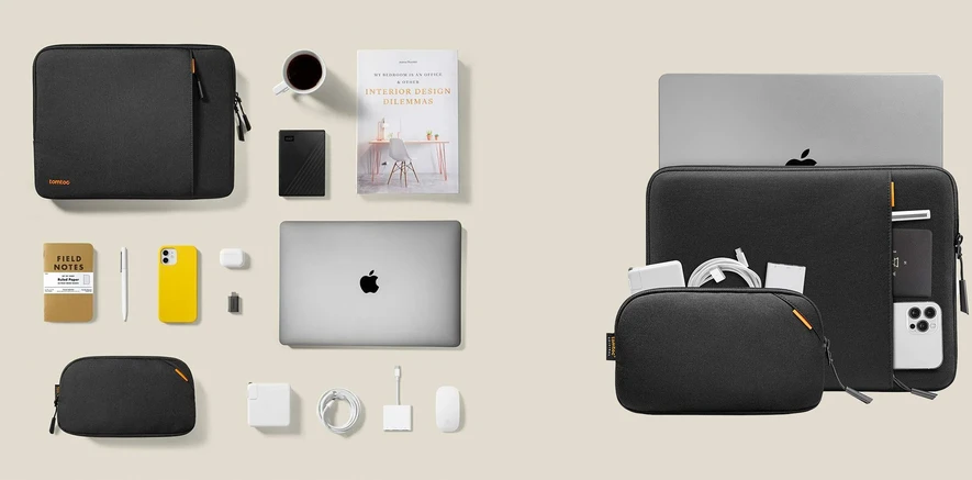 tomtoc nešiojamojo kompiuterio dėklas 13 colių MacBook Air, juodas A13C2DV